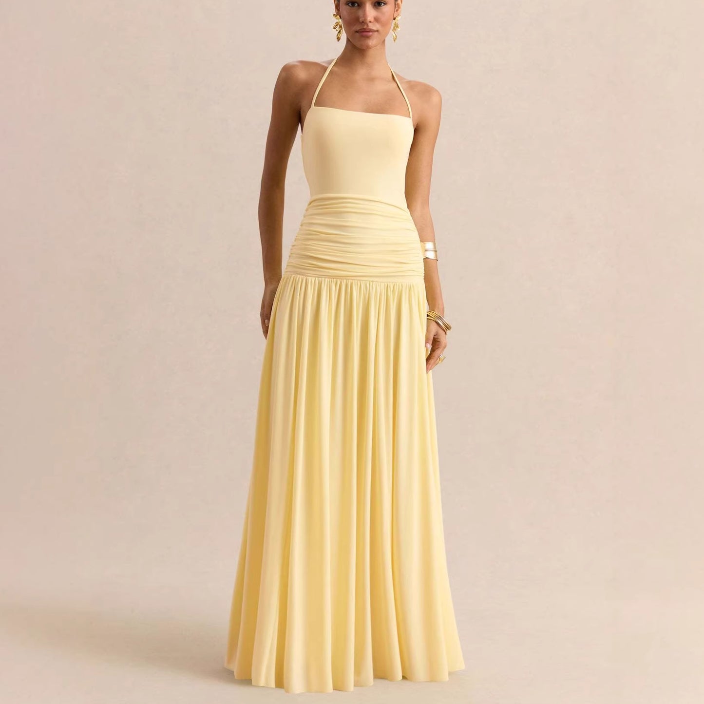 Women's Temperament Pure Color Tube Halter Backless Tops