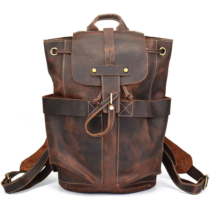 Women's & Men's & Crazy Horse Leather Retro Backpacks