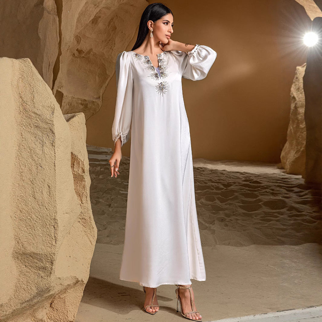 Robe Muslim Elegant Long Sleeve Dress Dresses
