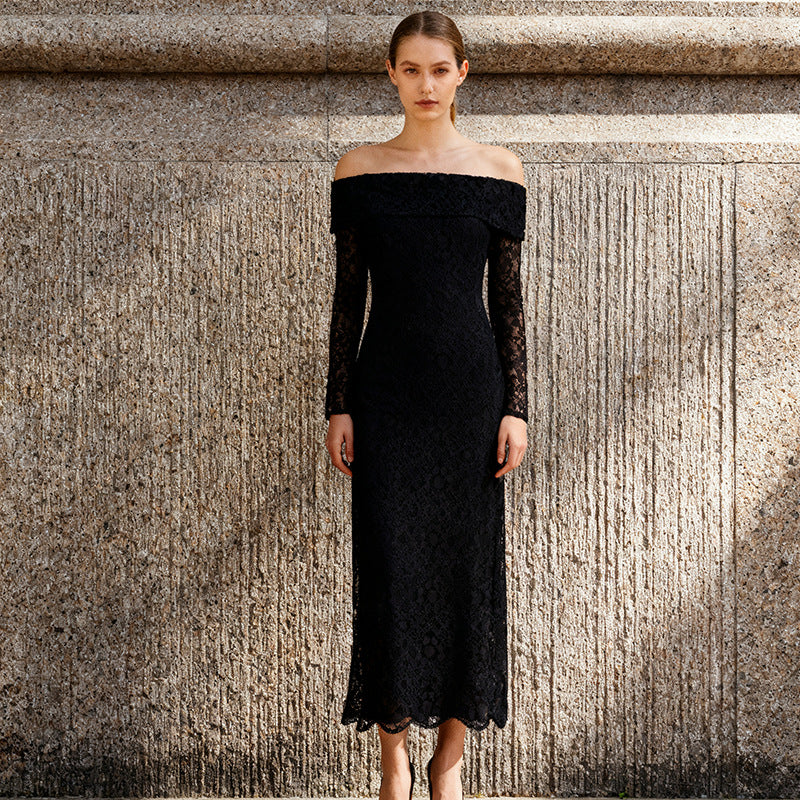 Women's Autumn Elegant Artistic Retro Waist Slimming Dresses