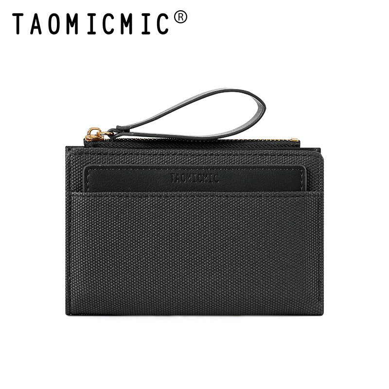 Women's Short Pocket Money Multiple Slots Canvas Pattern Ladies Wallets