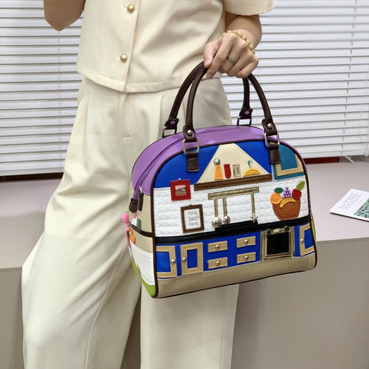 Fashion Women's Portable Personalized Embroidered Creative Handbags