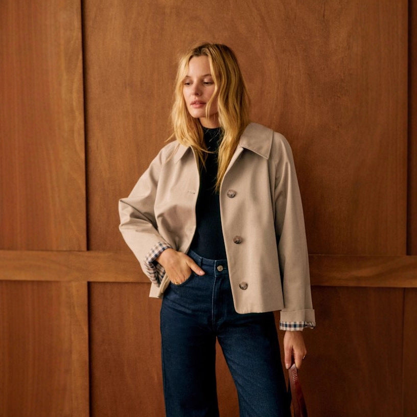 Women's Autumn Button Lapels Simple Casual Temperament Coats