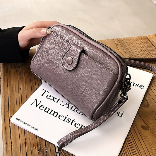 Women's Top Layer Cattlehide Leather Fashion Double Shoulder Bags