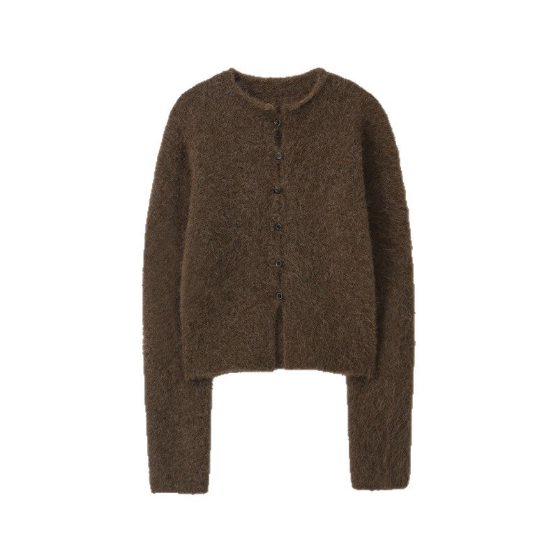 Women's Alpaca Korean Style Commuter Solid Color Idle Cardigans
