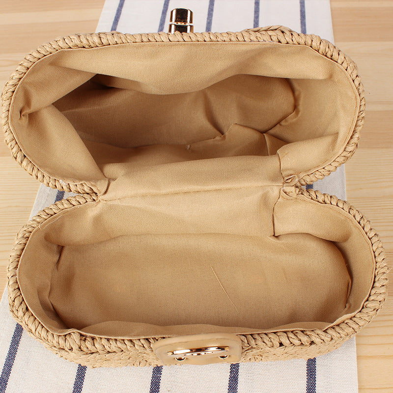 Classic Style Leisure Woven Round Box Crossbody Bags