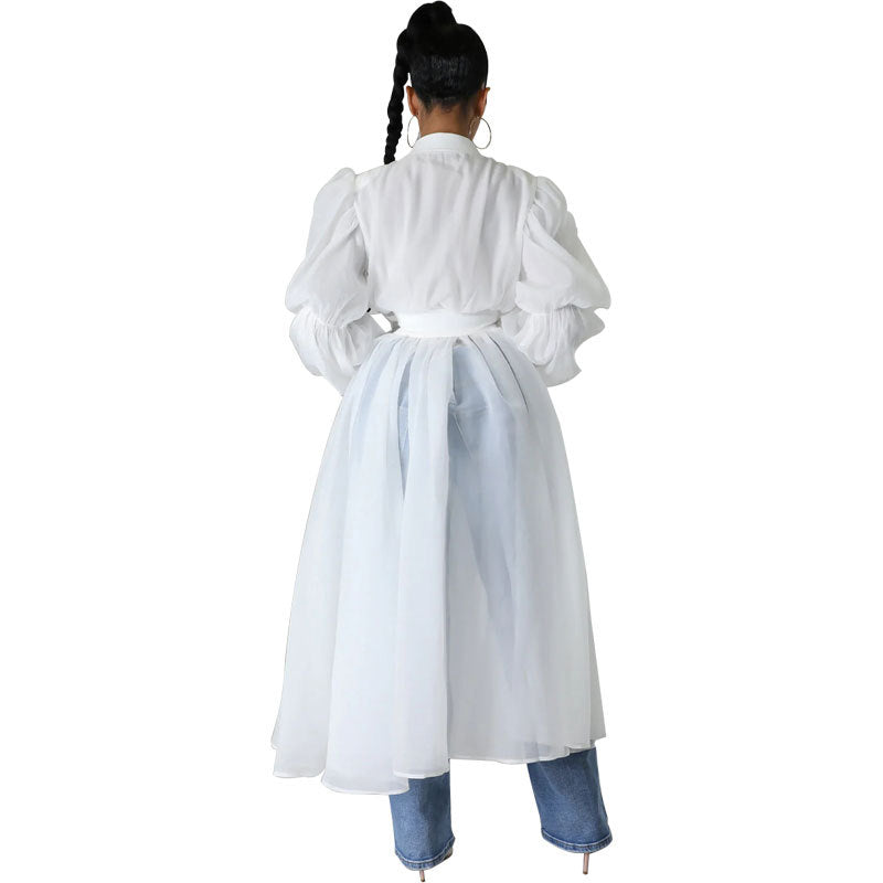 Women's Fashion Solid Color Long Sleeve Temperament Dress