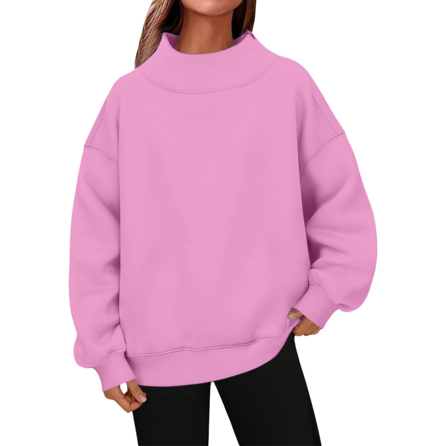 Women's Long-sleeved Turtleneck Pullover Sweatshirt Casual Veet Women's Sweater, Sweater