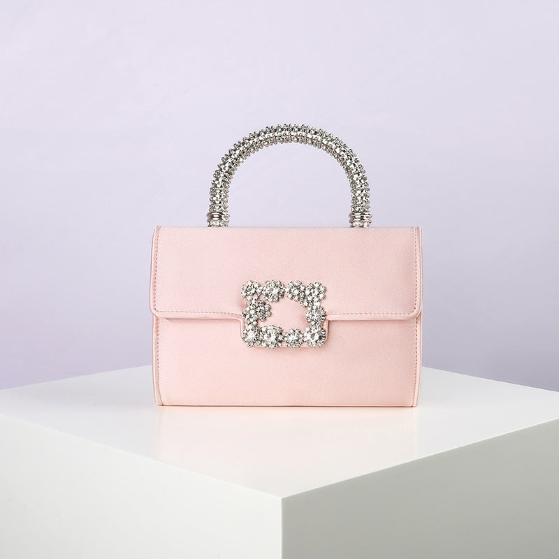 Imitation Silk Chain Hand Holding Sier Evening Bags