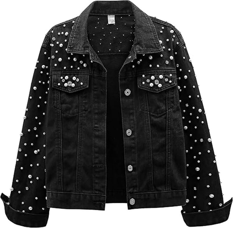 Women's Rivets Denim Long-sleeved Korean Loose Slimming Jackets