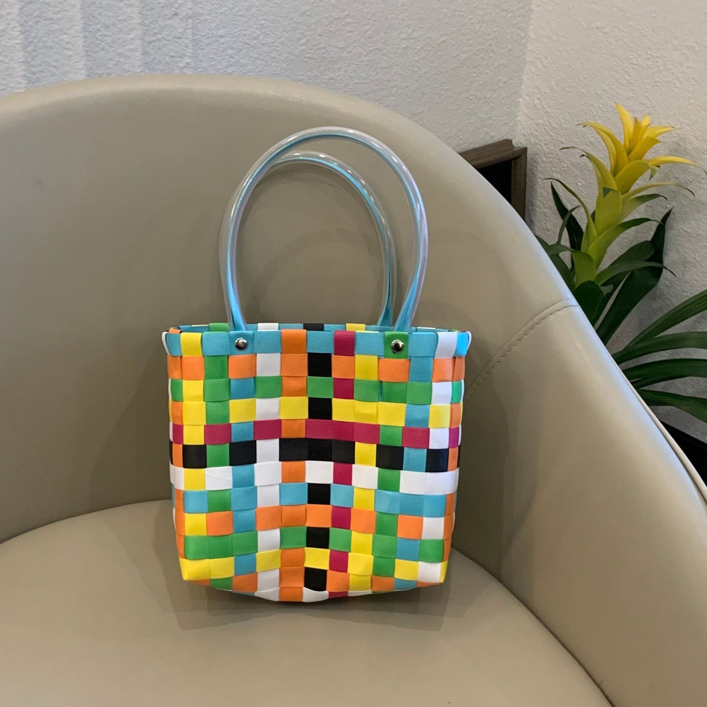 Women's Source Hand-woven Hand-held Vegetable Basket Beach Handbags