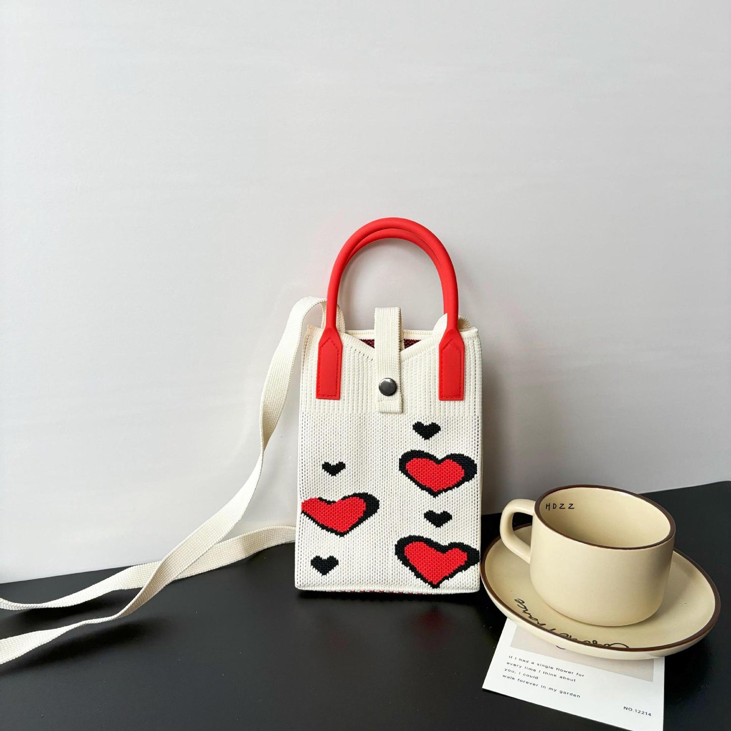 Dopamine High Sense Minority Knitted Korean Phone Bags