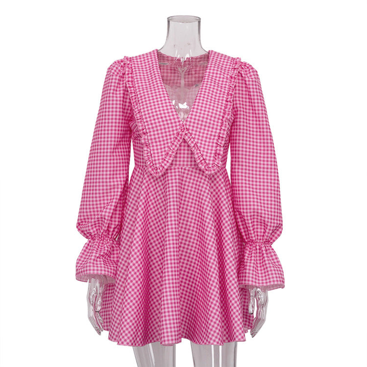 Women's Butterfly Collar Long-sleeved Dress Graceful Fashionable Dresses