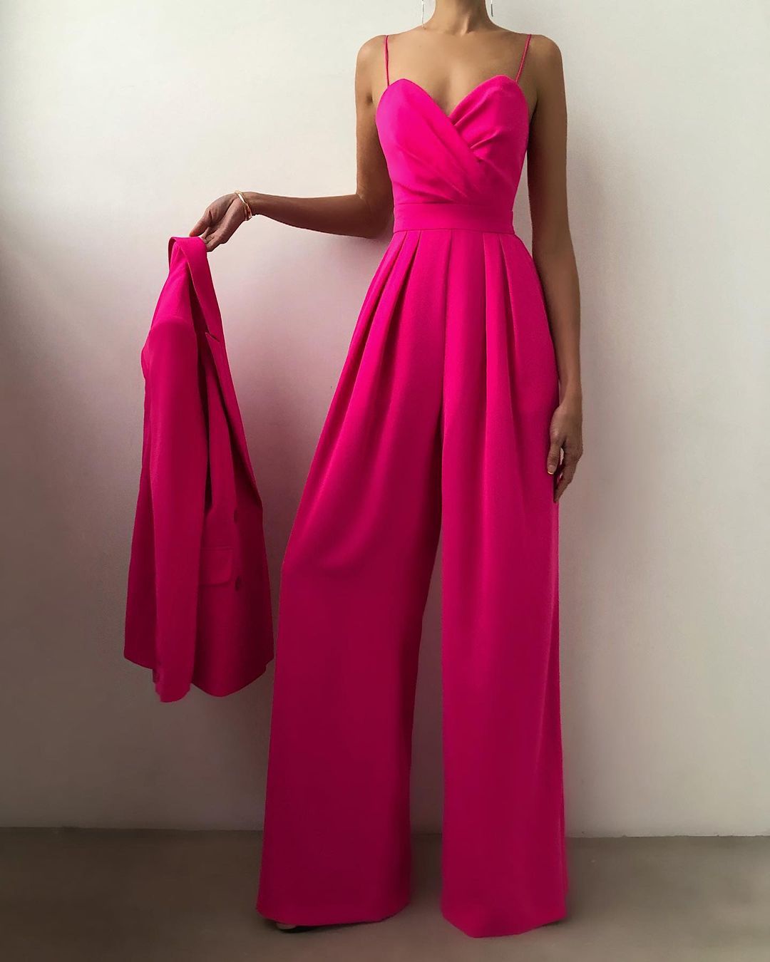 Women's Attractive Sling Waist Straight Knitted Jumpsuits