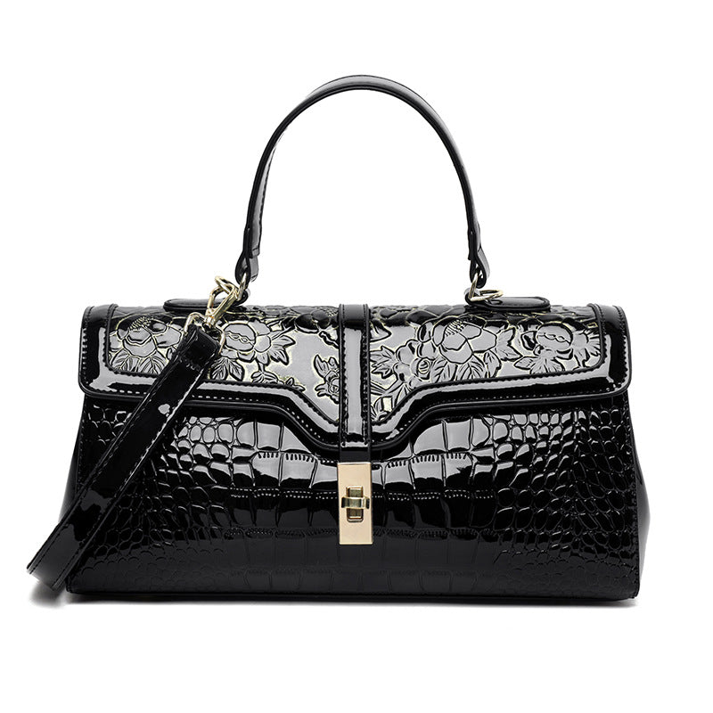 Women's Large Capacity Crocodile Pattern Fashion Retro Tote Bags