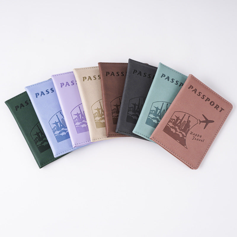Creative Airplane Embossing Passport Cover Document Card Holder
