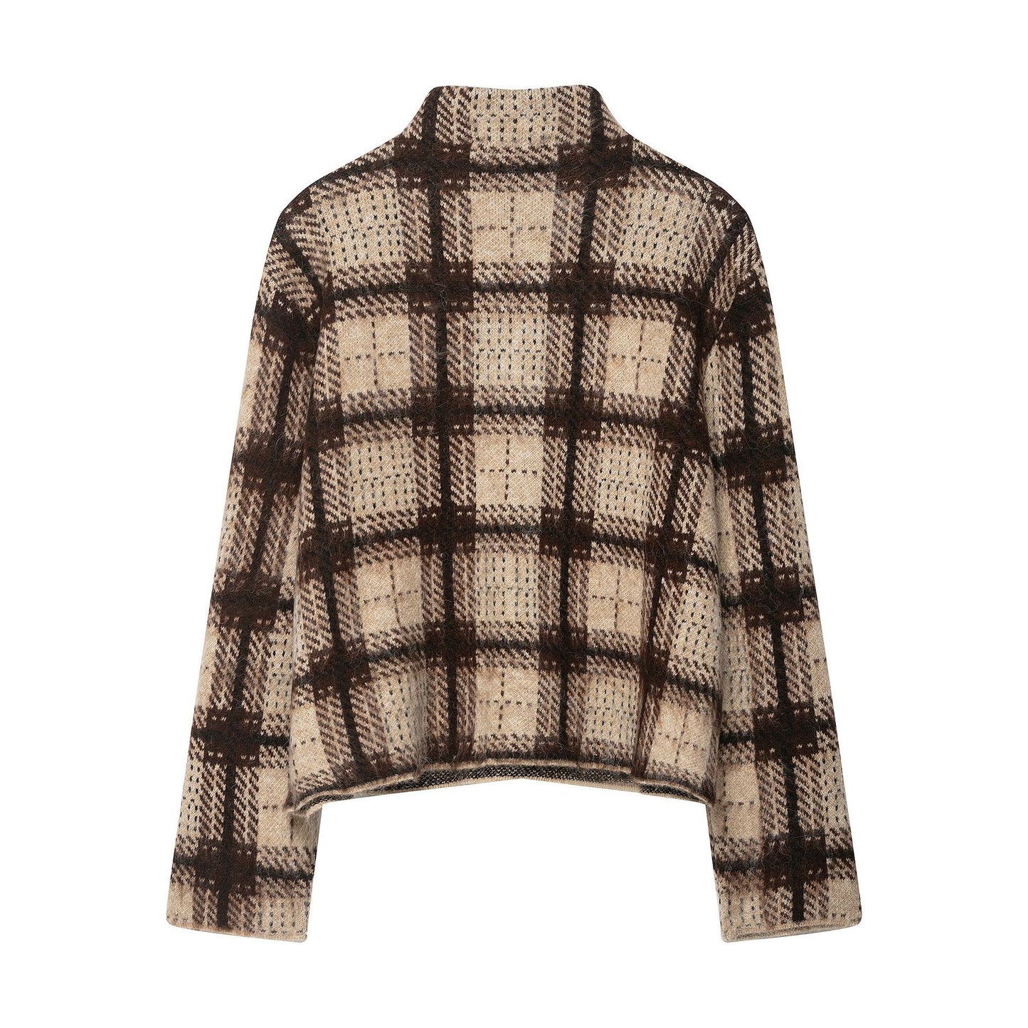 Graceful Classy Stylish Autumn Brushed Plaid Sweaters