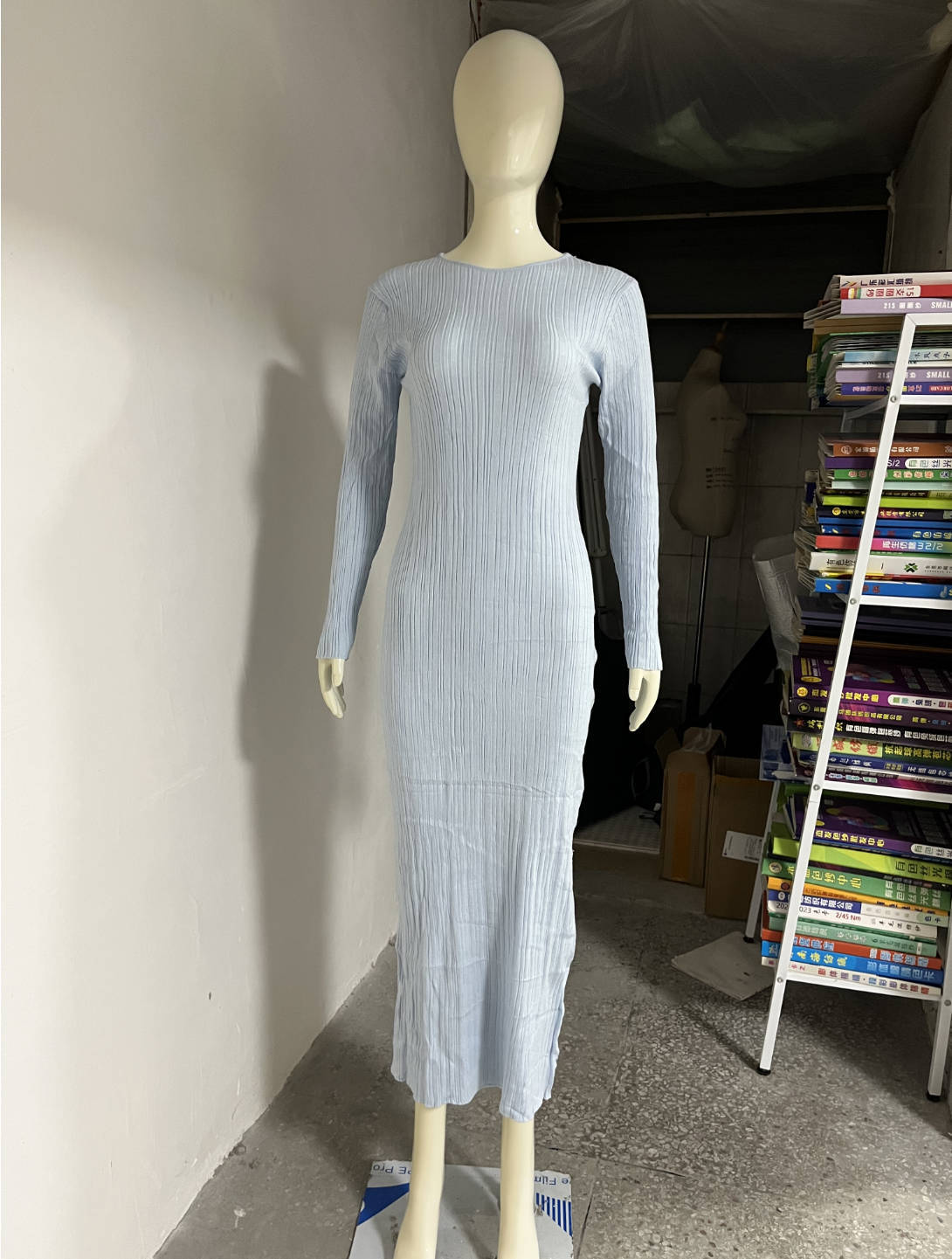 Women's Angora Covering Yarn Slimming Long-sleeved Knitted Dresses