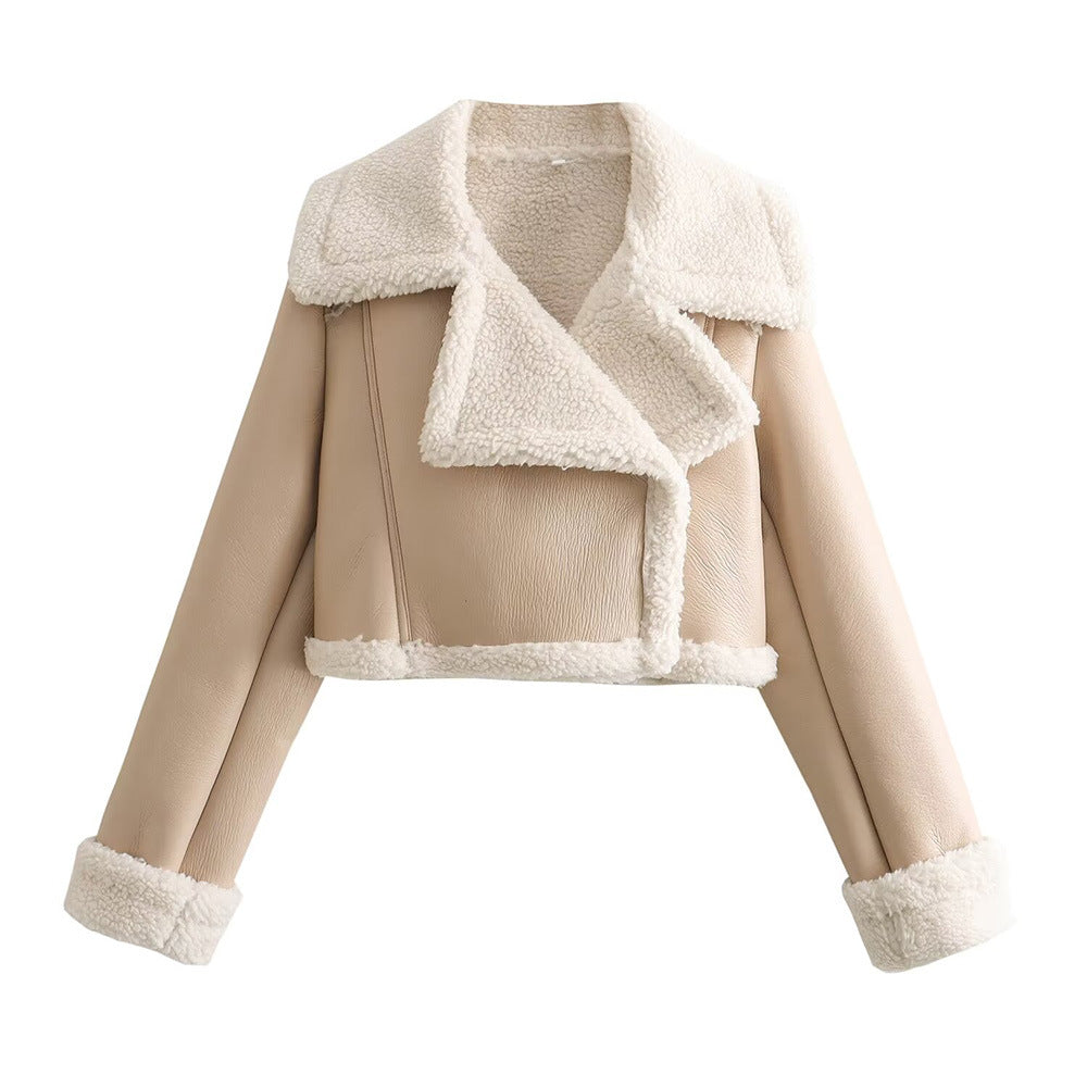 Women's Versatile Lapel Side Zipper Flight Jackets