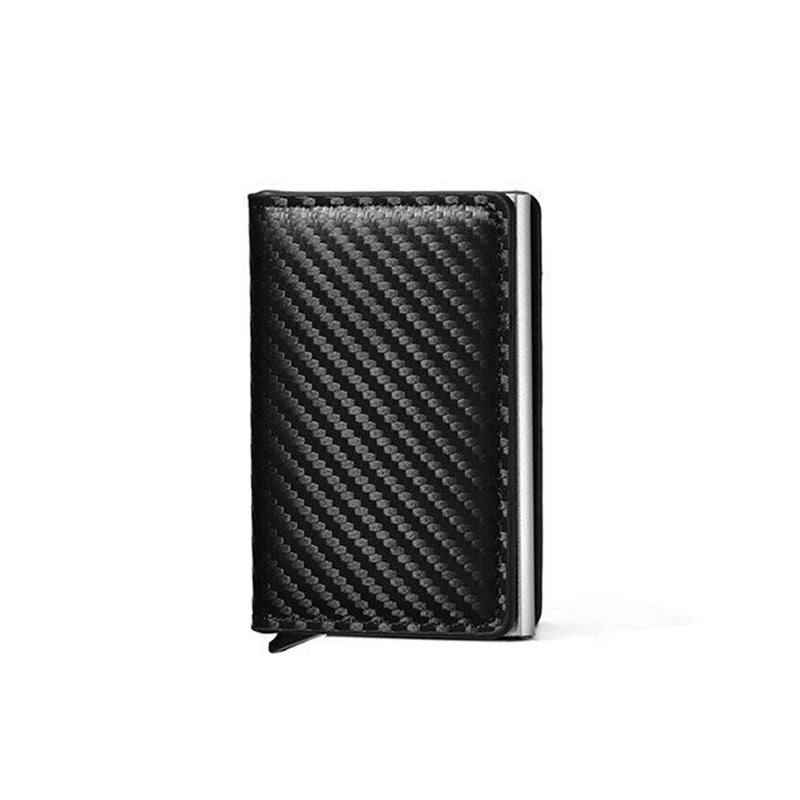Men's Carbon Fiber Swiping Automatic Pop-up Credit Card Holder