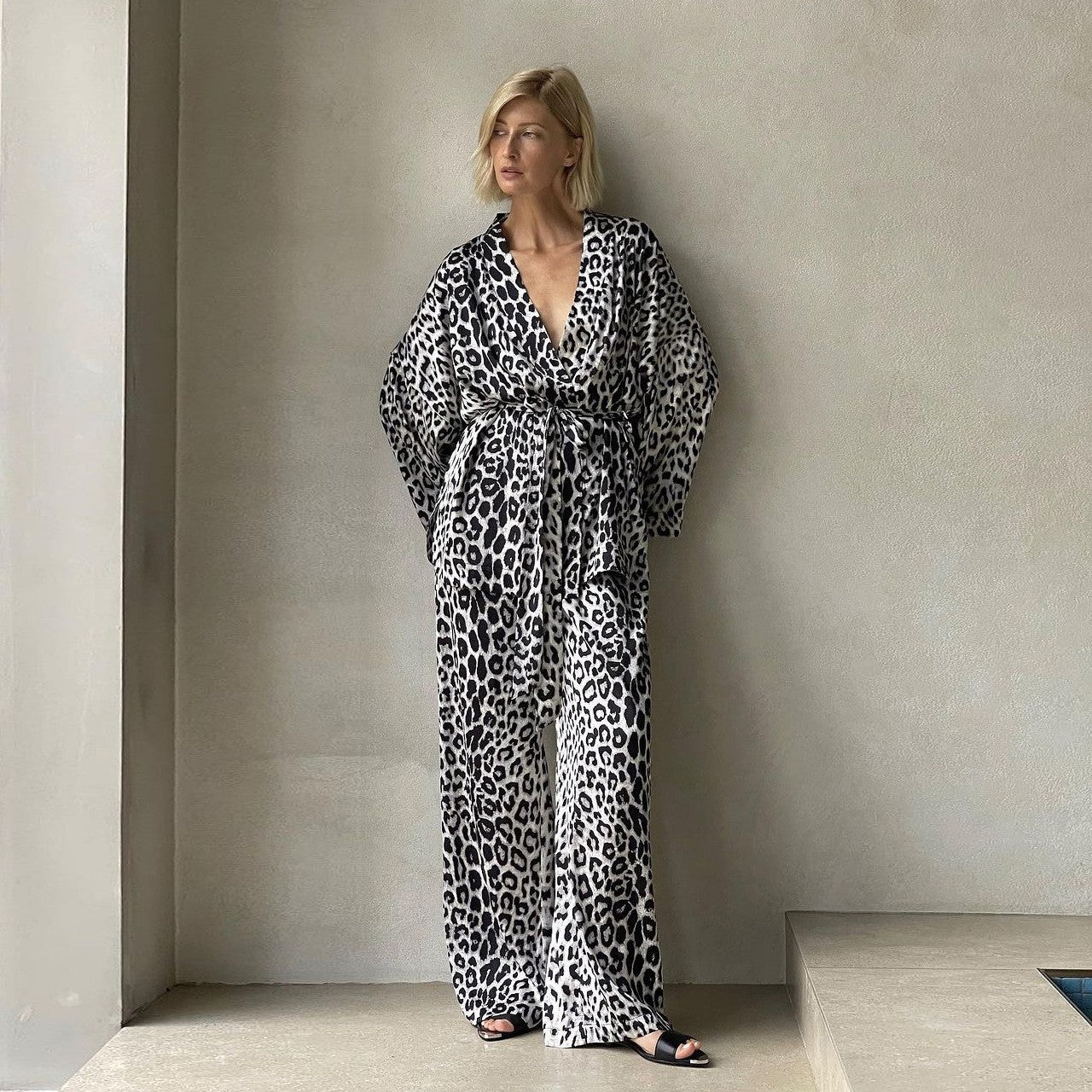 Women's Long Sleeve Wide Leg Two-piece Loose Fashion Casual Suit