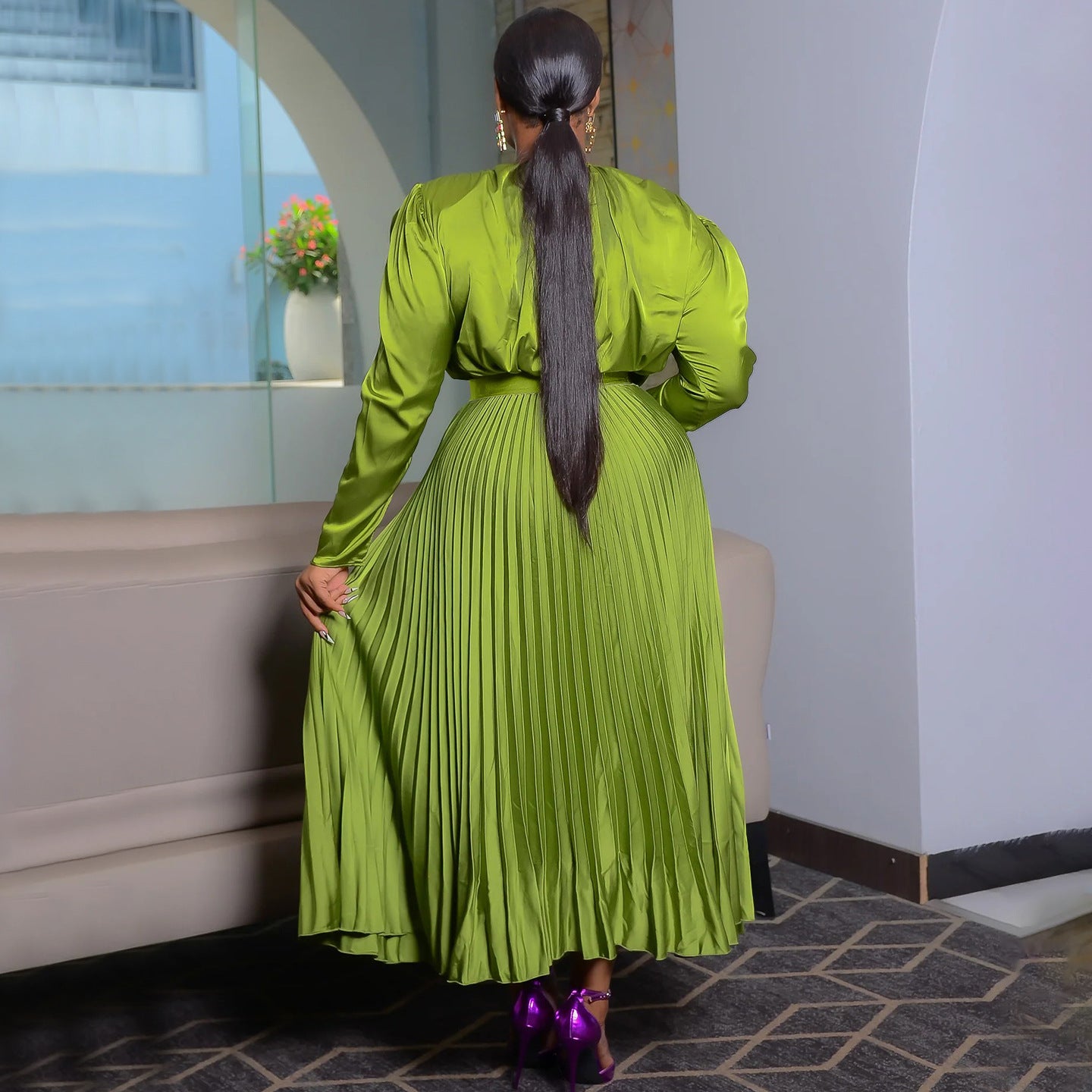 Women's Autumn Clothes Pure Color Tied Elegant Suits