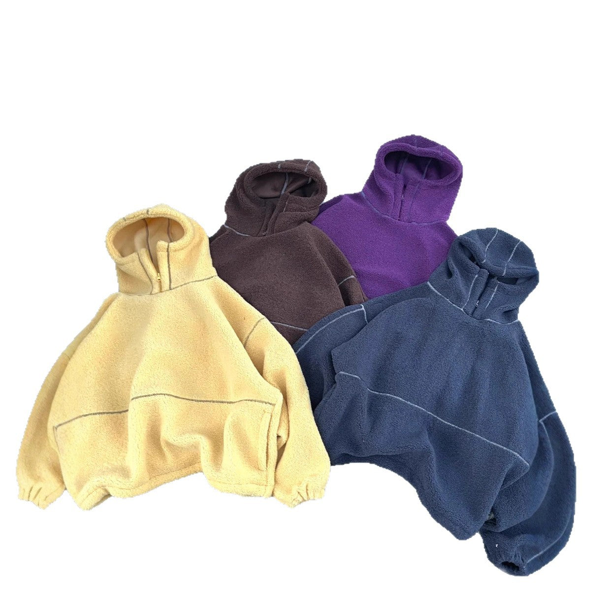 Plush Pullover Loose Zip Long Sleeve Lamb Sweaters