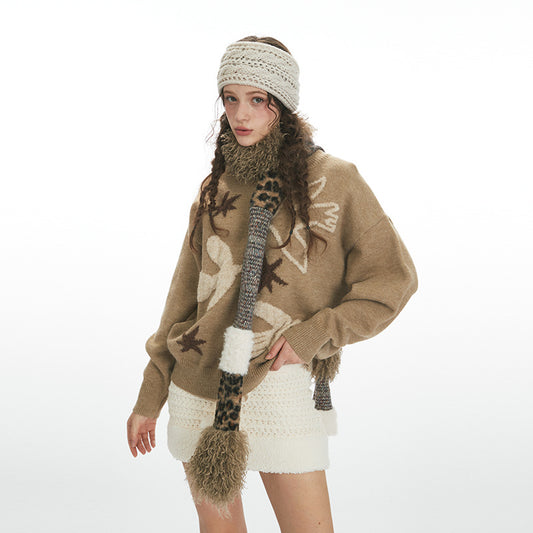 Women's American Style Loose Lazy Crew Neck Pullover Sweaters