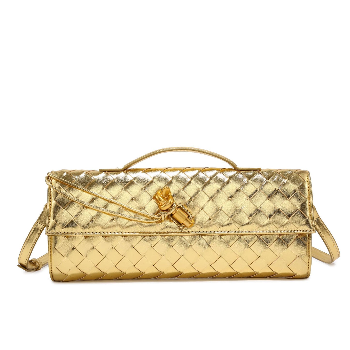 Woven Dinner Horizontal Baguette Advanced One Shoulder Bags