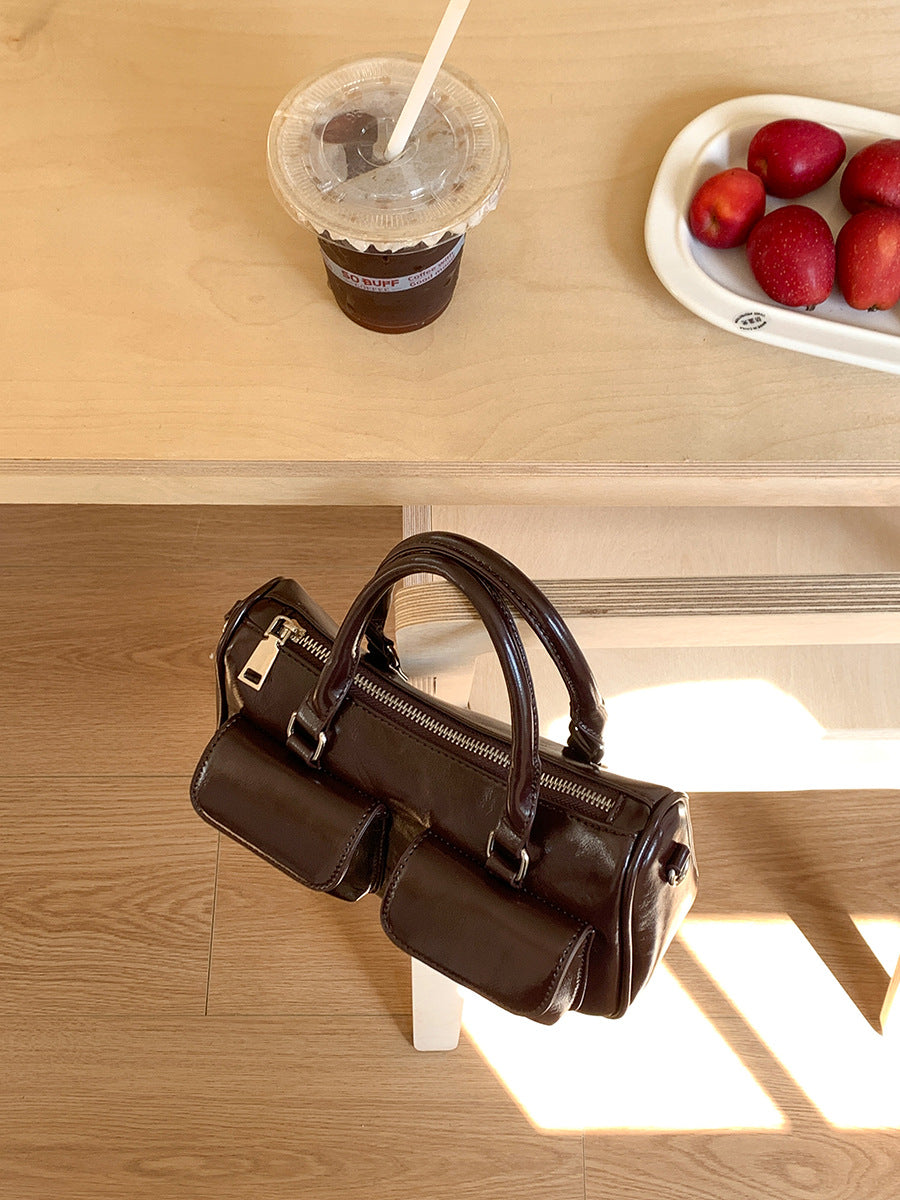 Women's Hand Carrying Leather Texture Simple Korean Handbags