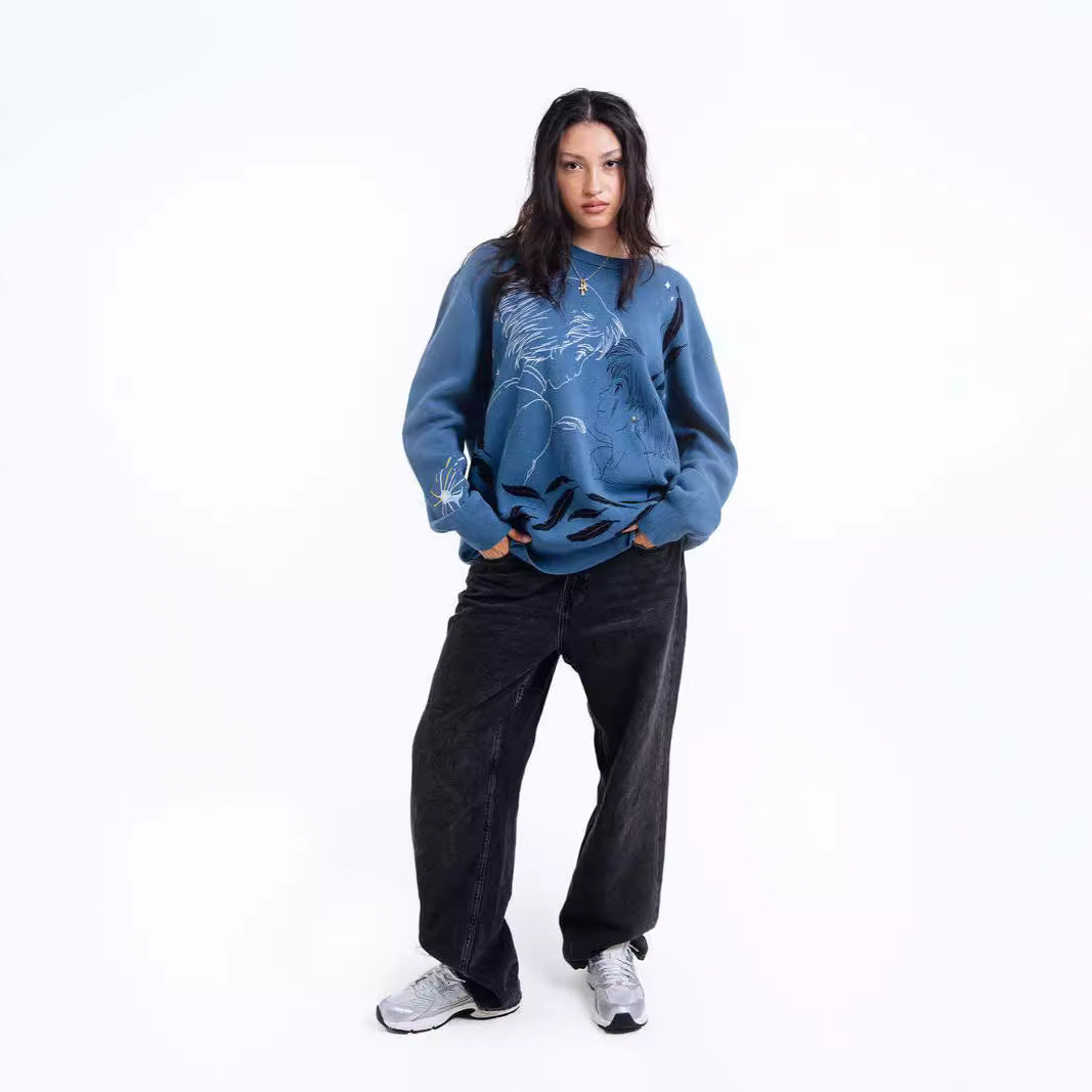 Women's & Men's & Loose Cool Anime Portrait Jacquard Sweaters