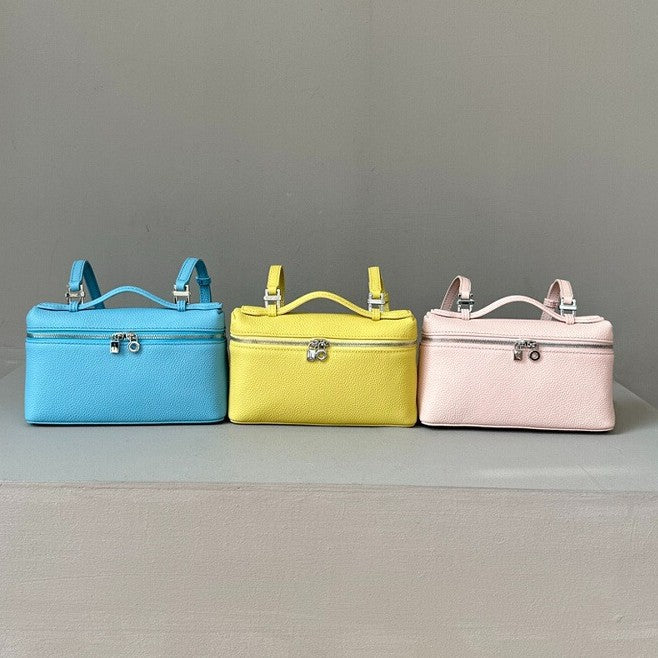 Women's Genuine Leather Macaron Color Series Litchi Handbags