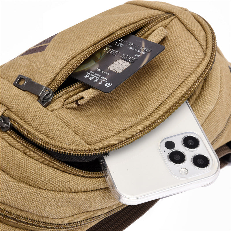 Women's & Men's & Canvas Multifunctional Mobile Construction Site Men's Waist Packs