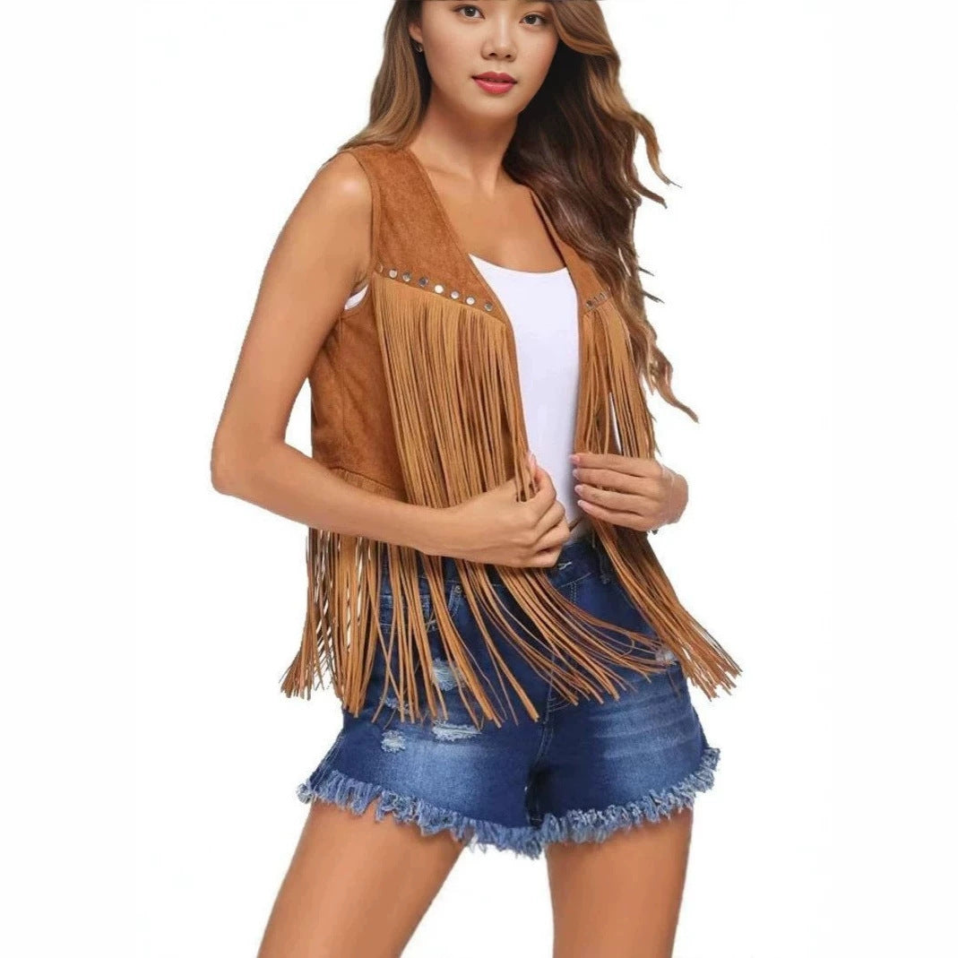 Women's Thick Brushed Veet Nail Tassel Medium Cardigans