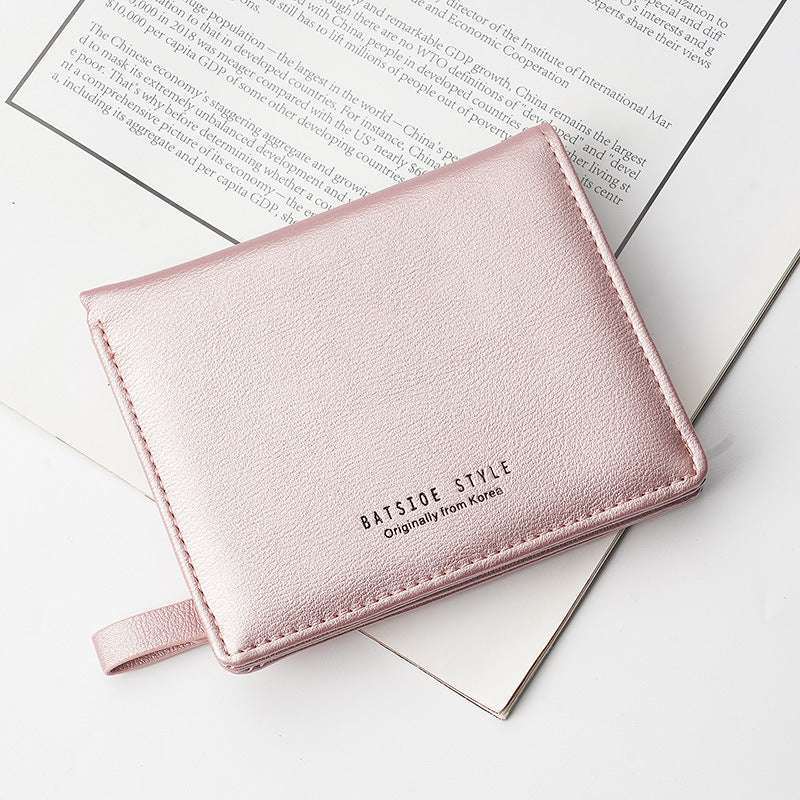 Women's Short Korean Style Fresh Two Fold Ladies Wallets