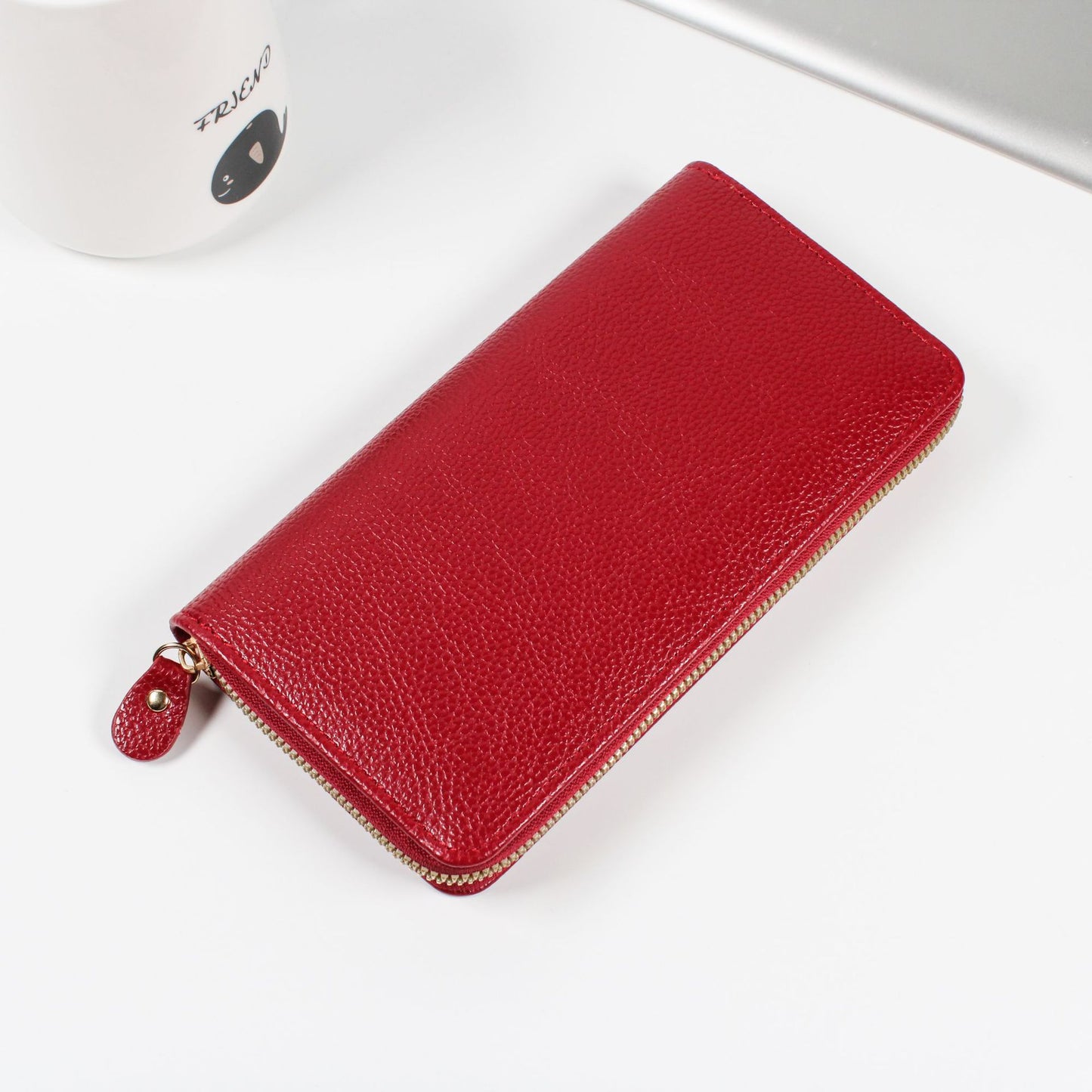 Women's Large Capacity Lychee Silking Solid Color Ladies Wallets
