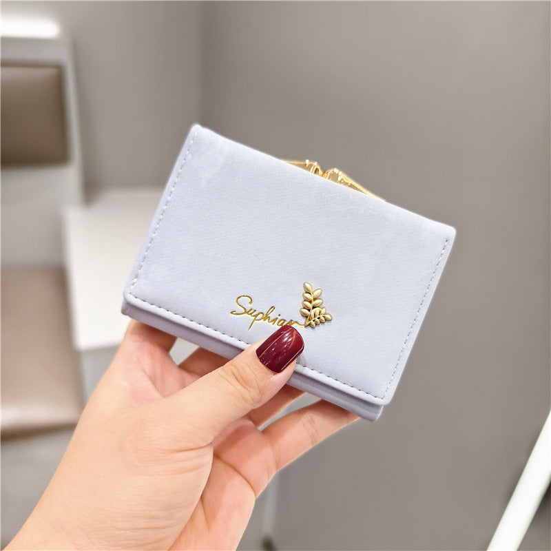 Women's Style Veet Fresh Flower Clip Mini Ladies Wallets