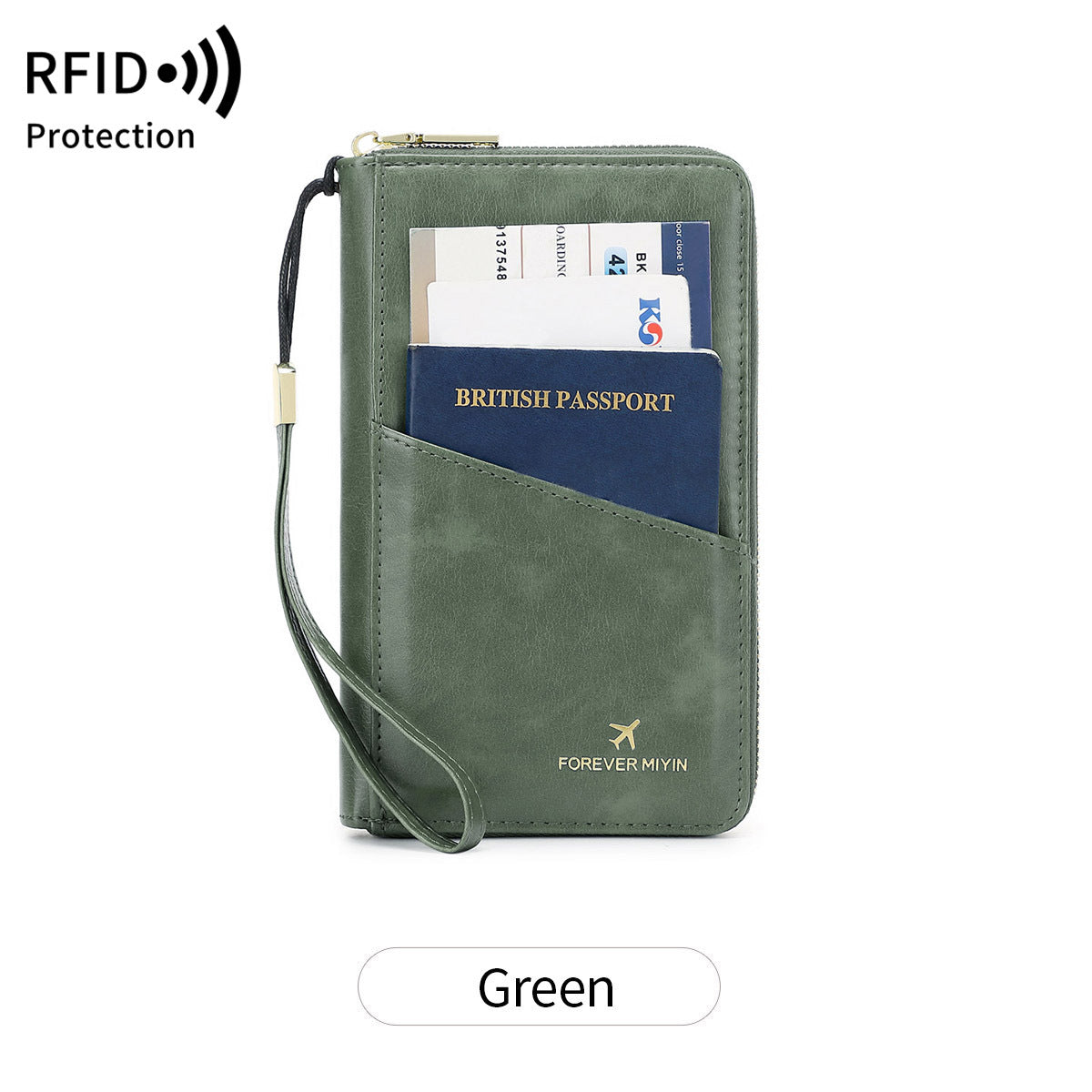 Swiping Long Zipper Passport Ticket Storage Id Package