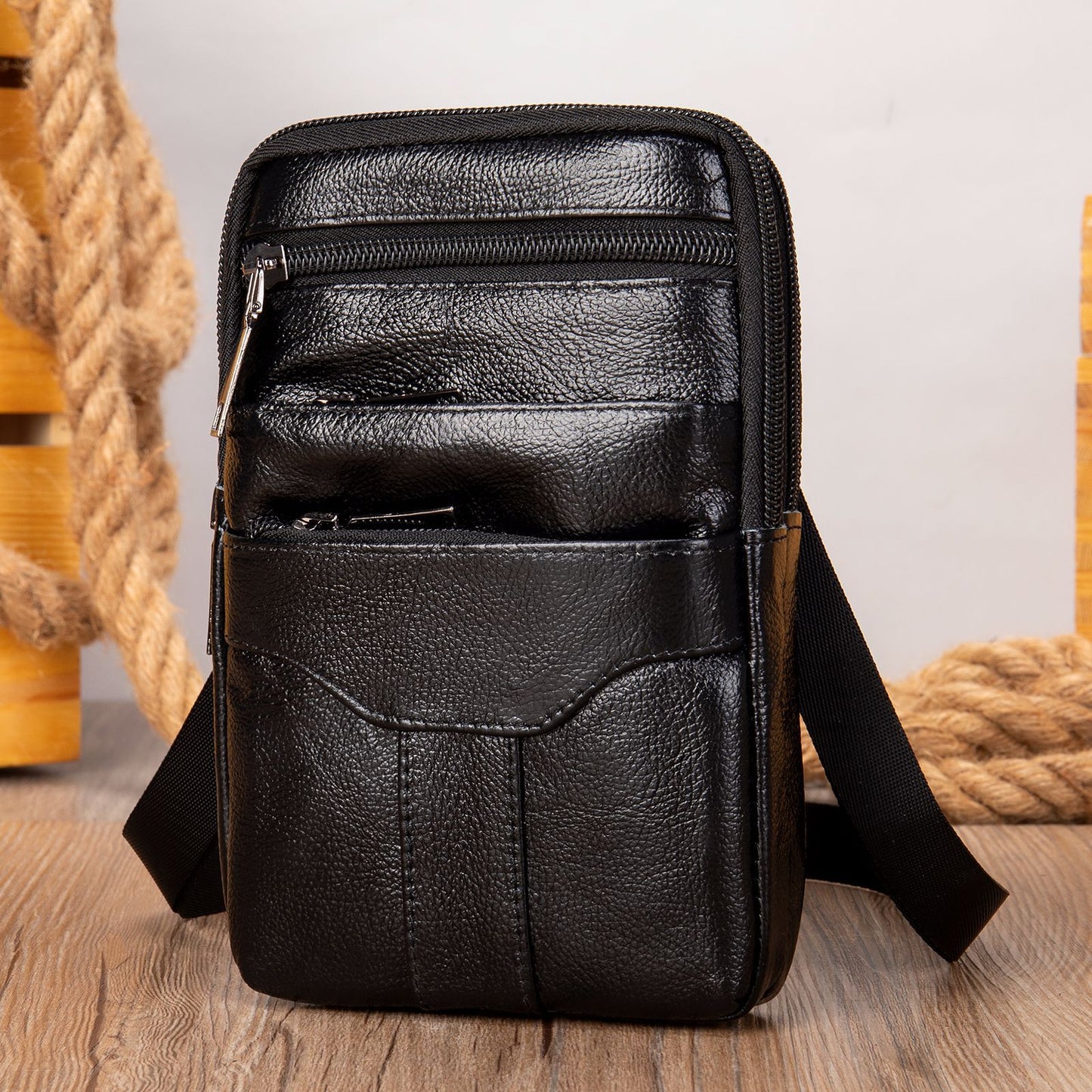 Men's Genuine Leather Mobile First Layer Cowhide Men's Messenger Bags