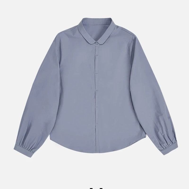 Women's Classic White Long-sleeved Shirt High Quality Tops