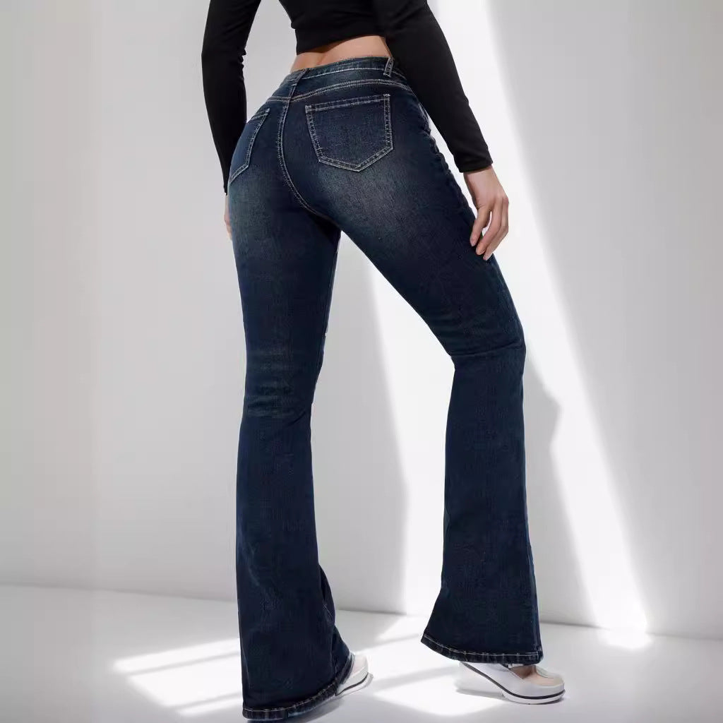 Attractive Women's High Elasticity Trousers Fashion Women's Jeans