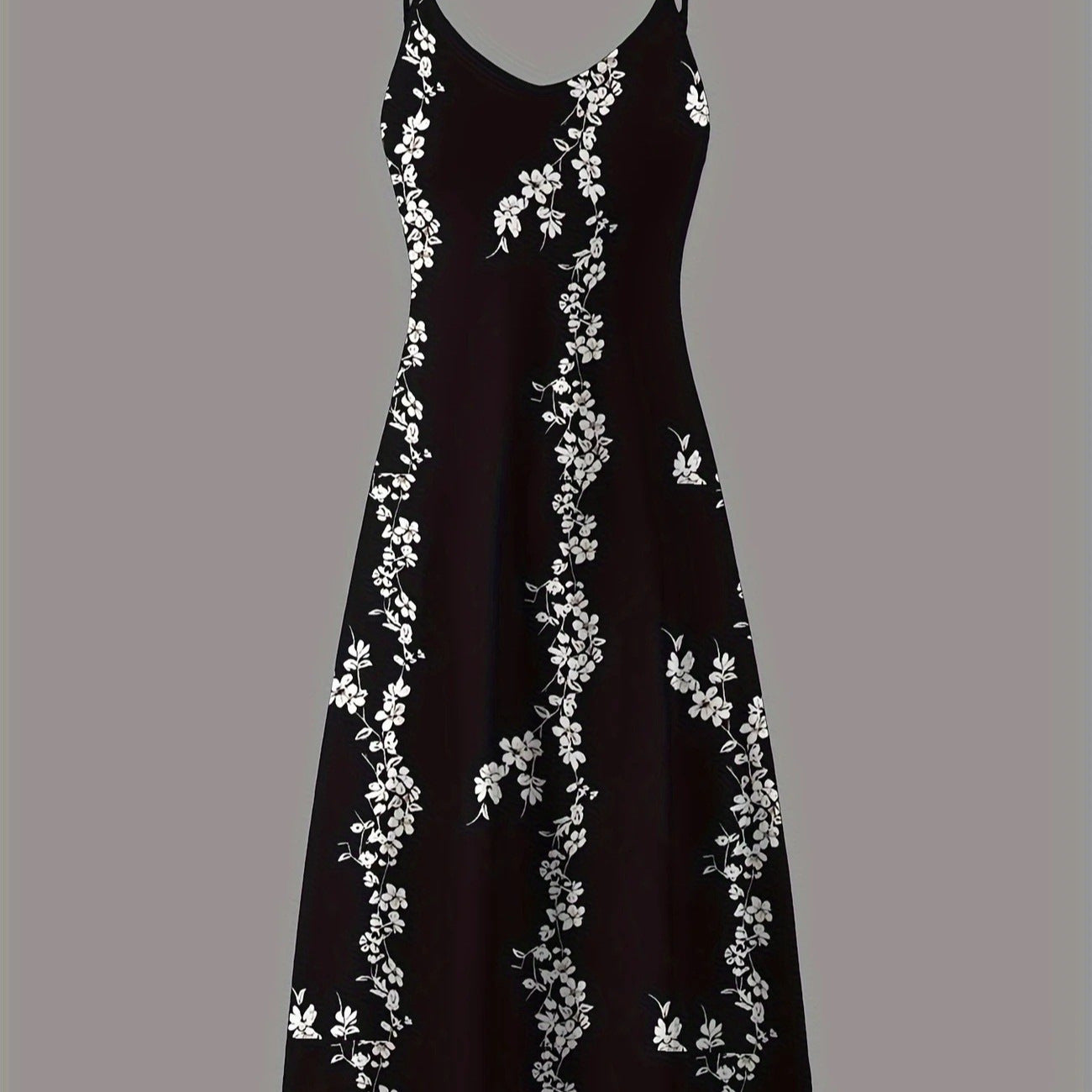 Floral Printed Sling Elegant Graceful Sleeveless Dress