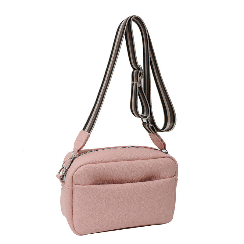 Women's Trendy Pure Color Wide Strap Shoulder Bags