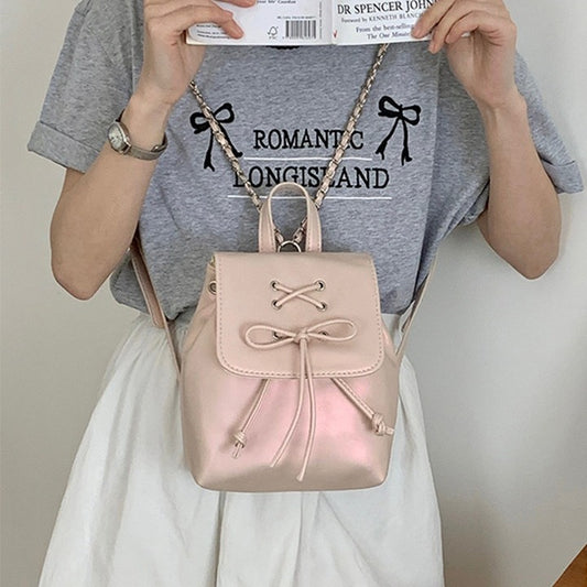 Women's Ballet Style Bow Trendy Cute Portable Shoulder Bags