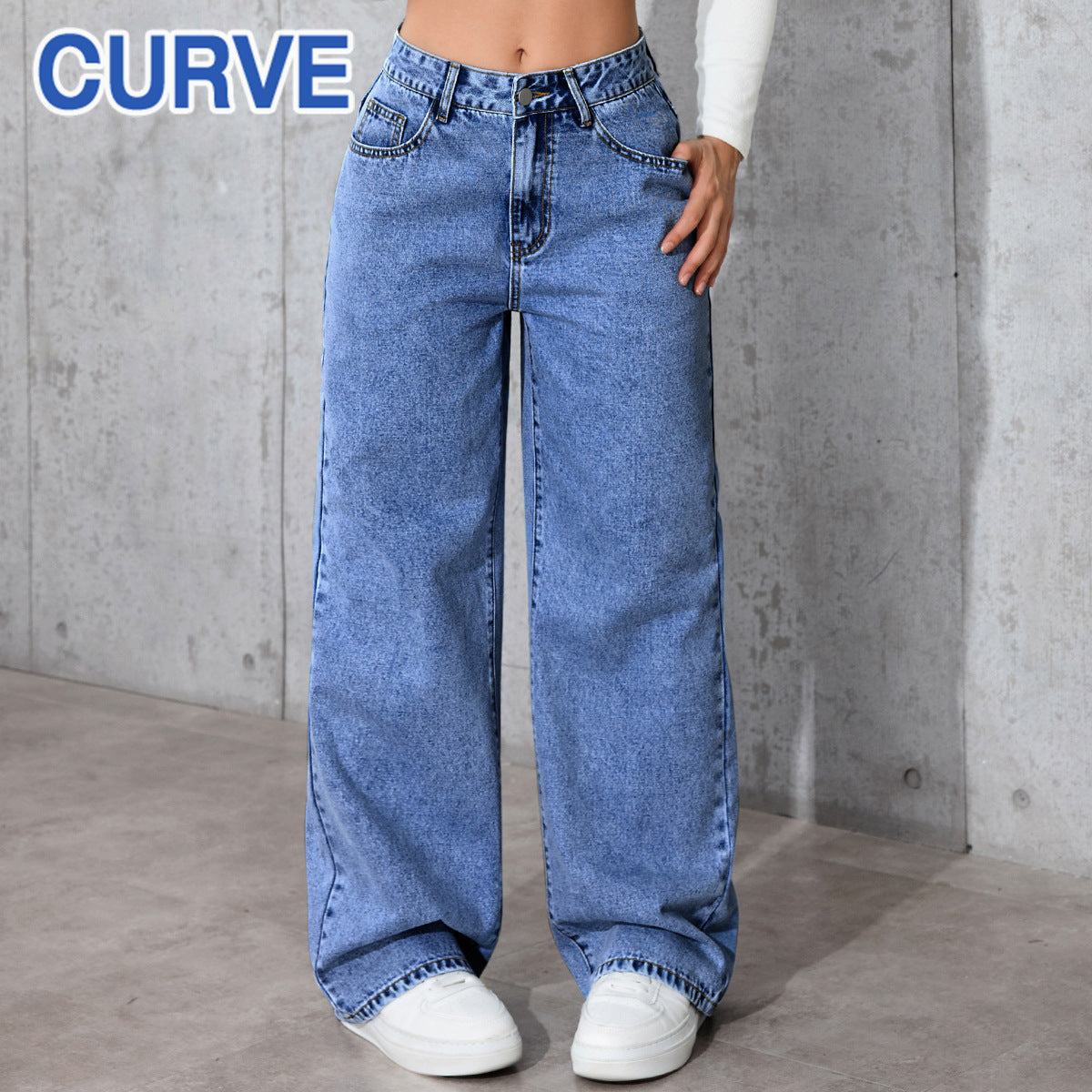 Women's Spicy Style High Waist Straight Summer Loose Trendy Jeans