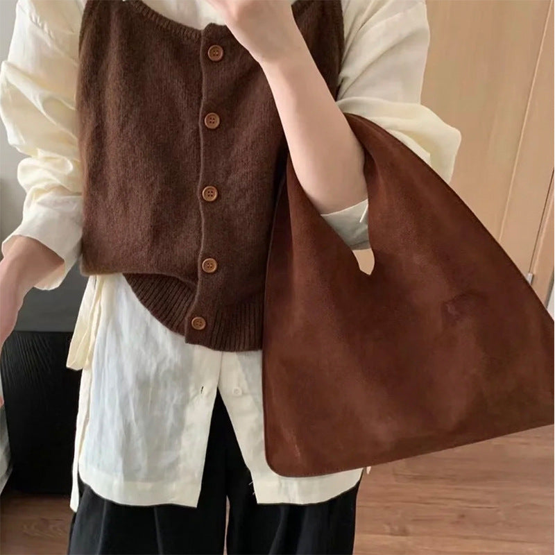 New Durable Innovative Suede Fashionable Triangle Handbags