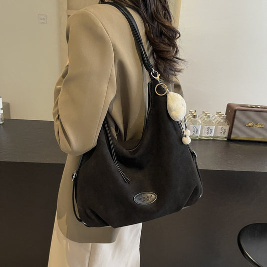 Women's Fashionable Large Capacity Texture Double Suede Crossbody Bags