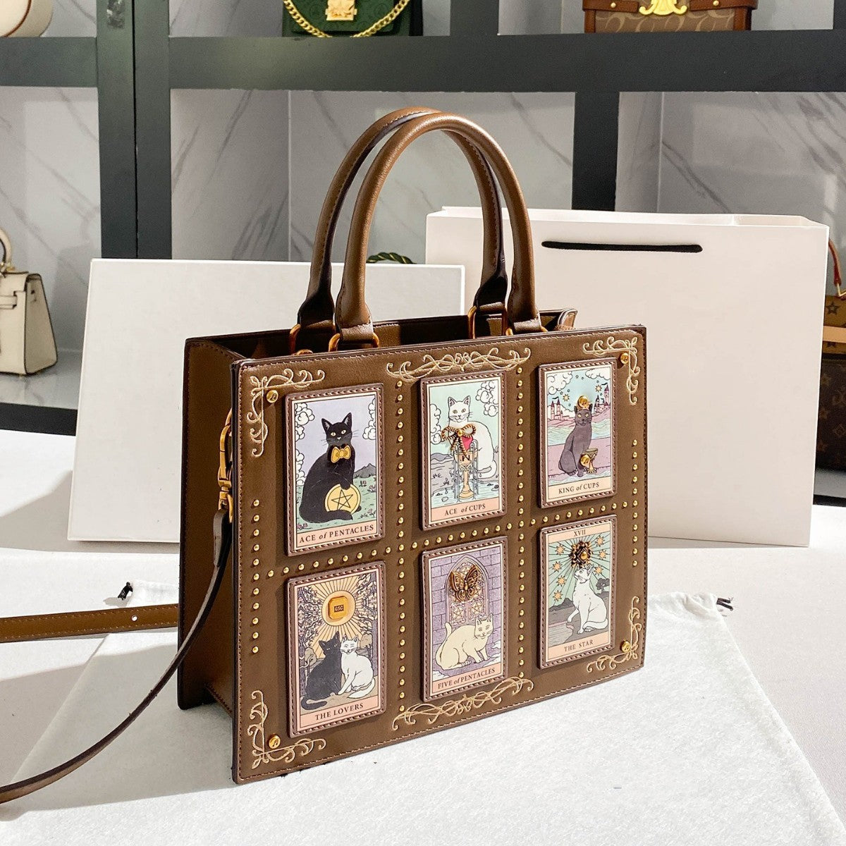 High Sense Light Luxury Embroidery Heart Link Kelly Handbags