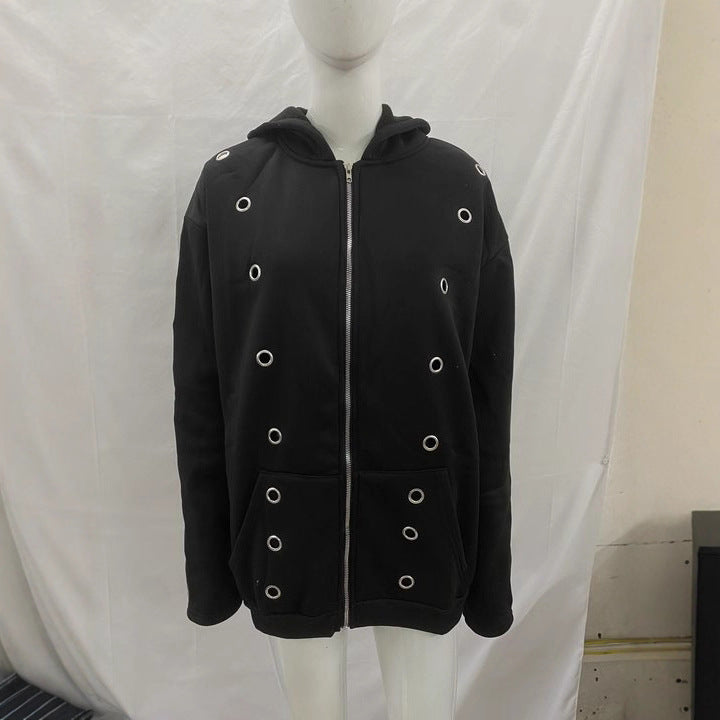 Women's & Men's & Iron Hoop Loose Zipper Hooded Sweaters