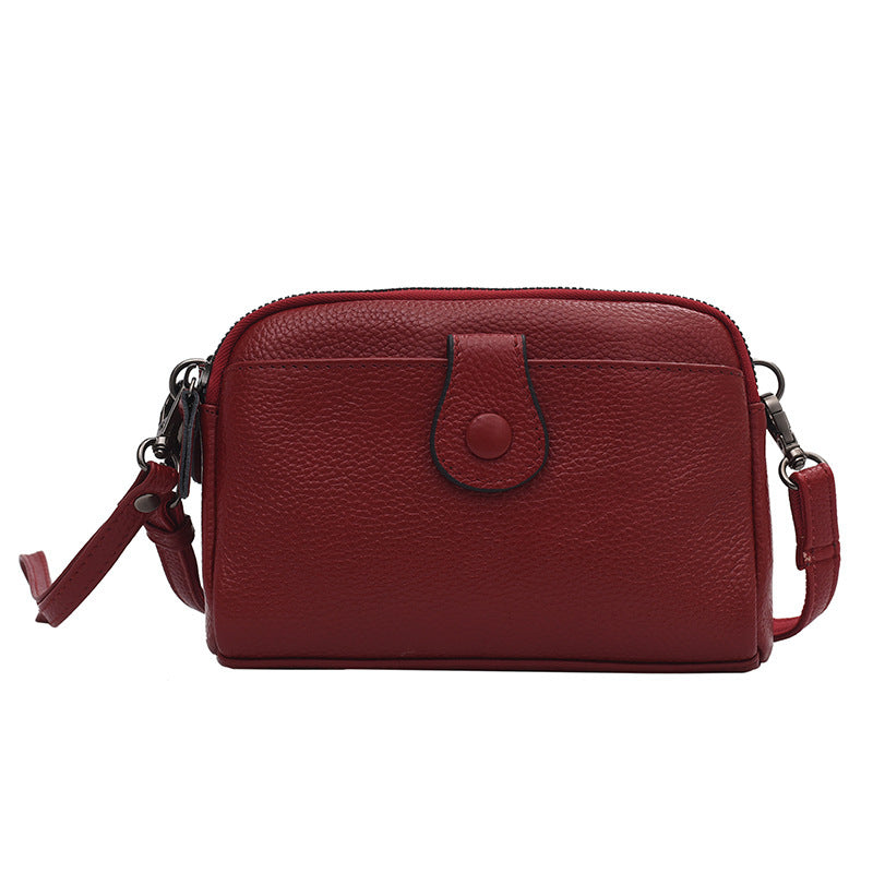 Women's Top Layer Cattlehide Leather Fashion Double Shoulder Bags
